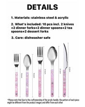 10-Pcs Sleek Modern Pinky Flatware Silverware Flatware Set