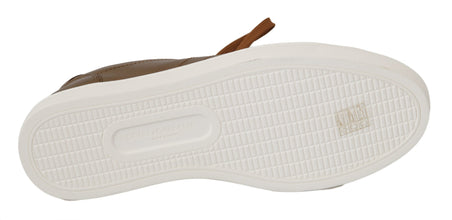Gold Leather Mens Casual Sneakers Dolce & Gabbana