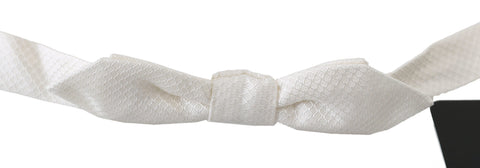 White 100% Silk Slim Adjustable Neck Papillon Men Tie Dolce & Gabbana
