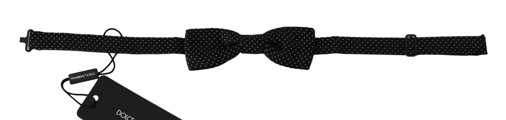 Black Polka Dots Silk Adjustable Neck Papillon Men Bow Tie Dolce & Gabbana