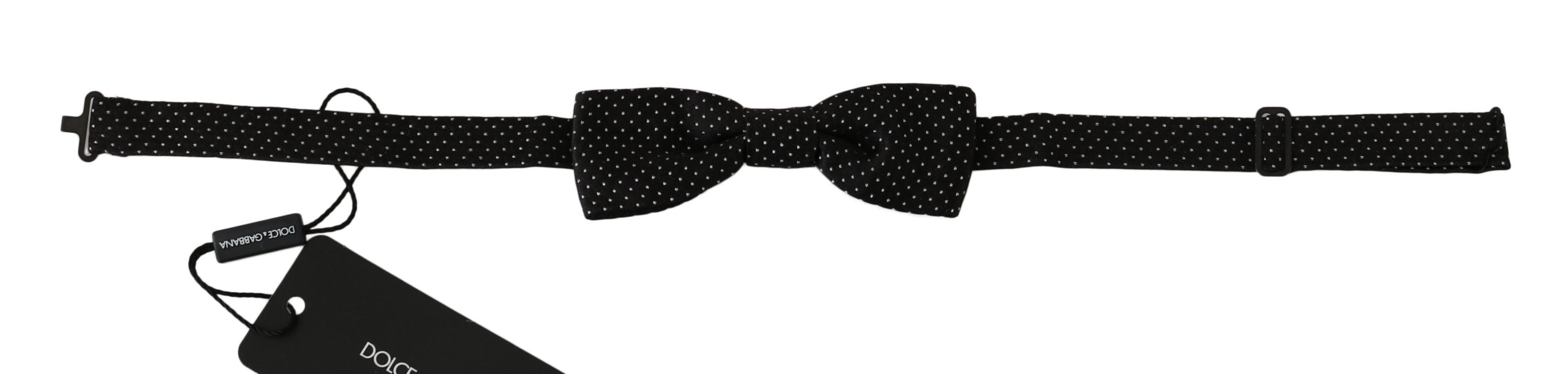 Black Polka Dots Silk Adjustable Neck Papillon Men Bow Tie Dolce & Gabbana