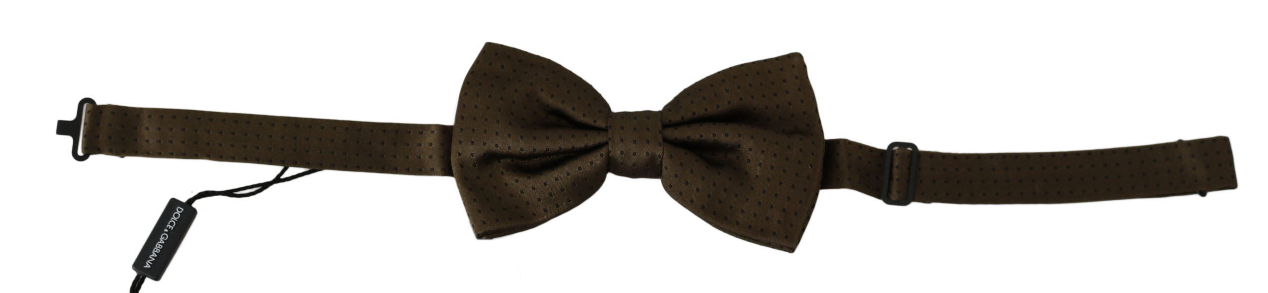 Brown Polka Dots Silk Adjustable Neck Papillon Men Bow Tie Dolce & Gabbana
