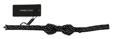 Black Polka Dots Silk Adjustable Neck Papillon Men Bow Tie Dolce & Gabbana
