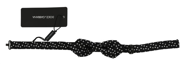 Black Polka Dots Silk Adjustable Neck Papillon Men Bow Tie Dolce & Gabbana