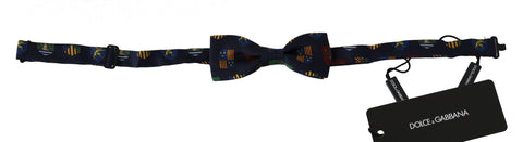 Blue Flags 100% Silk Adjustable Neck Papillon Men Bow Tie Dolce & Gabbana