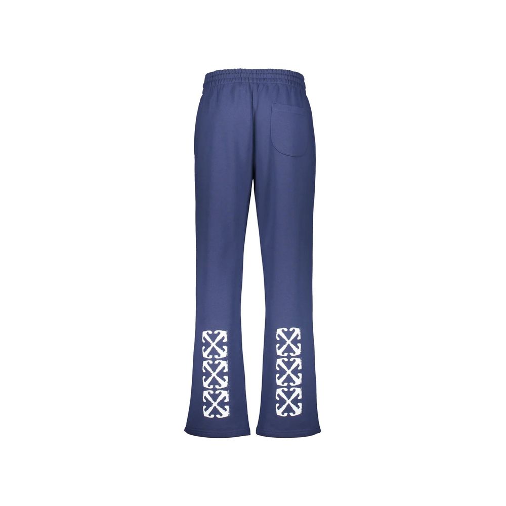 Off-White Blue Cotton Casual Pants