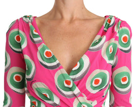 Pink Silk Cup Cake Sheath Stretch  Dress Dolce & Gabbana