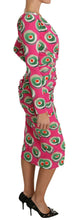 Pink Silk Cup Cake Sheath Stretch  Dress Dolce & Gabbana