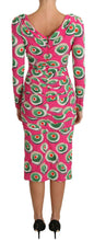 Pink Silk Cup Cake Sheath Stretch  Dress Dolce & Gabbana