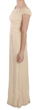 Beige Silk Column Cap Sleeve Gown Dress Dolce & Gabbana
