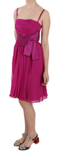 Fuchsia Pink Bow Silk Sleeveless Dress Dolce & Gabbana