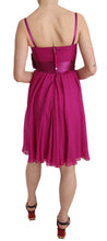 Fuchsia Pink Bow Silk Sleeveless Dress Dolce & Gabbana