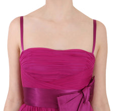 Fuchsia Pink Bow Silk Sleeveless Dress Dolce & Gabbana