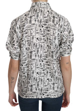 White Musical Instrument Collared Blouse  Shirt Dolce & Gabbana