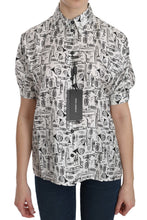 White Musical Instrument Collared Blouse  Shirt Dolce & Gabbana