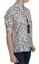 White Musical Instrument Collared Blouse  Shirt Dolce & Gabbana