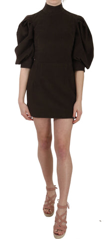 Brown Corduroy Bodycon Cotton Mini Dress Dolce & Gabbana