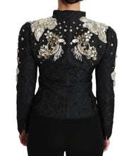Black Jacquard Crystal Floral Jacket Dolce & Gabbana