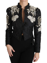 Black Jacquard Crystal Floral Jacket Dolce & Gabbana