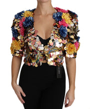 Crystal Sequined Floral Jacket Coat Dolce & Gabbana