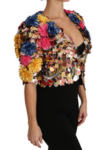 Crystal Sequined Floral Jacket Coat Dolce & Gabbana