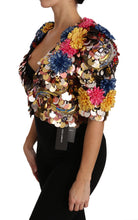 Crystal Sequined Floral Jacket Coat Dolce & Gabbana