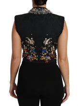 Black Crystal Sicily Vest Waistcoat Dolce & Gabbana