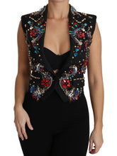 Black Crystal Sicily Vest Waistcoat Dolce & Gabbana