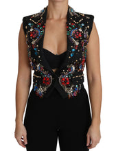 Black Crystal Sicily Vest Waistcoat Dolce & Gabbana