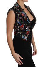 Black Crystal Sicily Vest Waistcoat Dolce & Gabbana