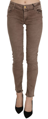 Brown Low Waist Slim Fit Skinny Pants CYCLE