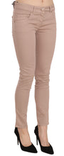 Brown Low Waist Slim Fit Skinny Cotton Pants CRISTINAEFFE