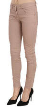 Brown Low Waist Slim Fit Skinny Cotton Pants CRISTINAEFFE