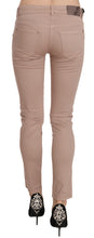 Brown Low Waist Slim Fit Skinny Cotton Pants CRISTINAEFFE