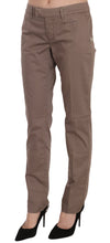 Brown Low Waist Straight Cut Trouser Pant Dondup