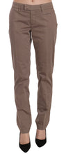 Brown Low Waist Straight Cut Trouser Pant Dondup