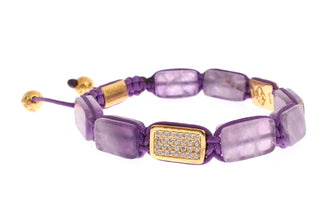CZ Amethyst 18K Gold 925 Bracelet Nialaya