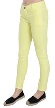 Yellow Cotton Stretch Low Waist Skinny Casual Trouser Pants PINKO