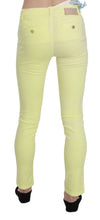 Yellow Cotton Stretch Low Waist Skinny Casual Trouser Pants PINKO