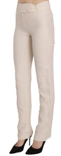 White High Waist Silk Blend Flared Dress Trousers Pants LAUREL