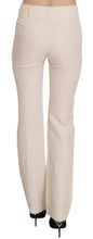 White High Waist Silk Blend Flared Dress Trousers Pants LAUREL