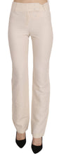 White High Waist Silk Blend Flared Dress Trousers Pants LAUREL