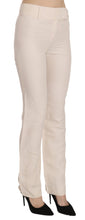 White High Waist Silk Blend Flared Dress Trousers Pants LAUREL