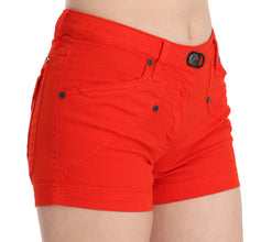 Orange Mid Waist Cotton Denim Mini PLEIN SUD