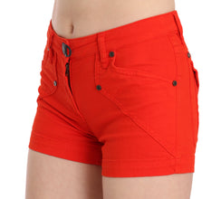 Orange Mid Waist Cotton Denim Mini PLEIN SUD