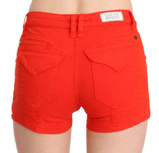 Orange Mid Waist Cotton Denim Mini PLEIN SUD