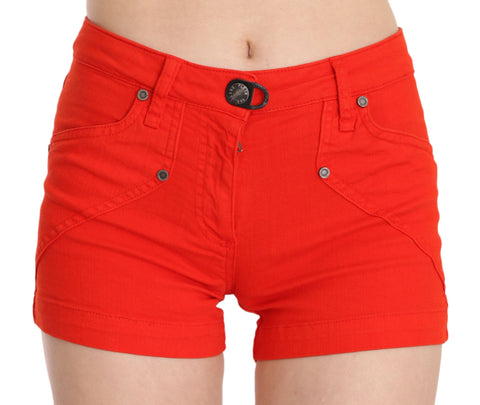 Orange Mid Waist Cotton Denim Mini PLEIN SUD