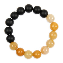 Black Beige Two Tone Natural Stone Unisex Bracelet By DOBBI ( Variety