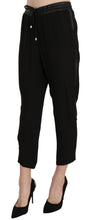 Black Polyester High Waist Cropped Trousers Pants Guess