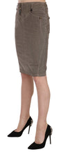 Gray Corduroy Pencil Straight A-Line Skirt Just Cavalli